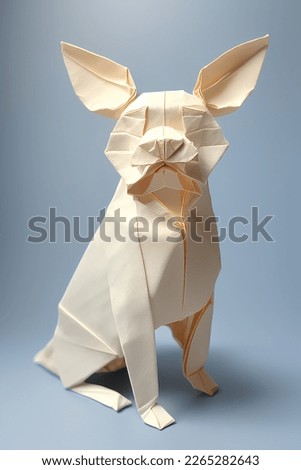 a dog made with origami. Paper dog