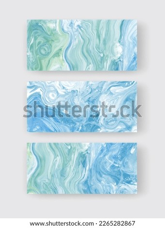 Elegant banner template design with blue paint brush elements set. Abstract decoration. Vector illustration.