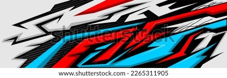 Car decal design vector. Graphic abstract stripe racing background kit designs for wrap vehicle, race car, rally, adventure and livery Royalty-Free Stock Photo #2265311905