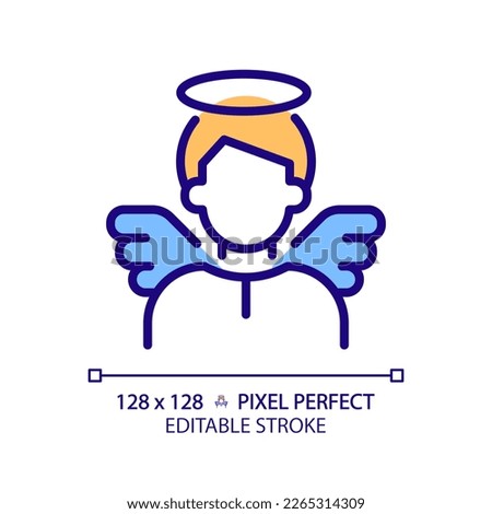 Innocent pixel perfect RGB color icon. Character archetype. Psychoanalytic theory. Personality trait. Honest and virtuous. Isolated vector illustration. Simple filled line drawing. Editable stroke Royalty-Free Stock Photo #2265314309