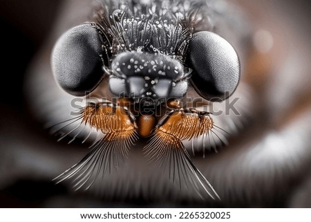 Detailed mosquito head photo. Macro view
