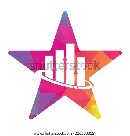 Planet Stats vector logo design template. World finance and star shape logo design concept.