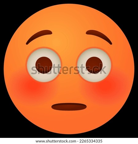 Emoji. Confused face with blush Royalty-Free Stock Photo #2265334335