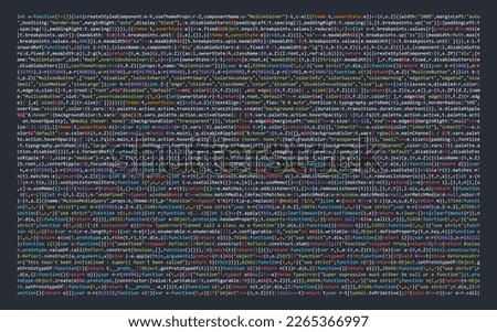 Software Web Developer Programming Code. Javascript Abstract Computer Script - Random Parts of Program Code. Vector Illustration. Learn Programming Framework Concept. Royalty-Free Stock Photo #2265366997