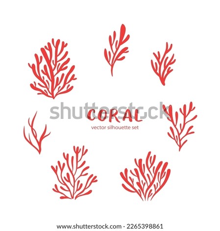 Coral vector illustration silhouette set