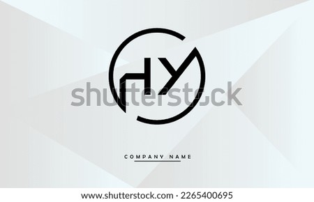 HY, YH Abstract Letters Logo Monogram