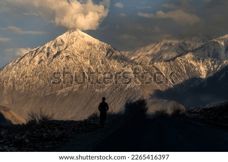 beautiful landscape of snowy mountains 