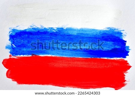 Russian flag painted with watercolors.