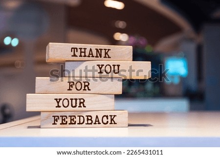 Wooden blocks with words 'Thank you for your feedback'. Royalty-Free Stock Photo #2265431011