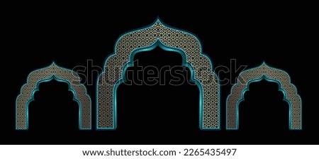 Arabic patterned entrance vector illustration design Royalty-Free Stock Photo #2265435497