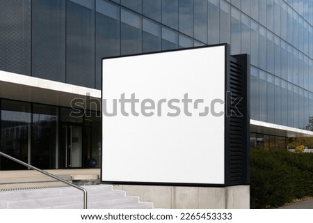 Light box billboard sign mockup in the urban environment, empty space to display your advertising or branding campaign