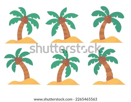 Coconut trees on the island by the sea summer vacation
