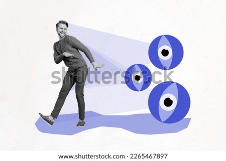 Picture magazine template collage of funky guy dancing active spotlight many viewers eyes public concept