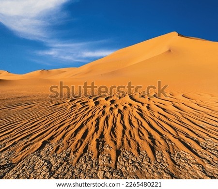 Great sand dunes of Sahara Desert in Algeria

