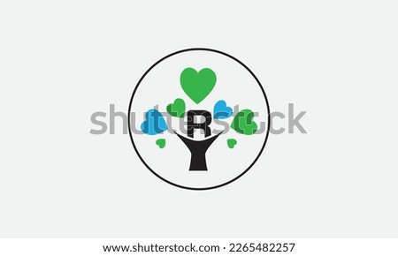 Heart sign tree. Heart symbol tree circle. Love tree logo symbol and happiness sign icon vector. Healthy heart logo and Valentine love
