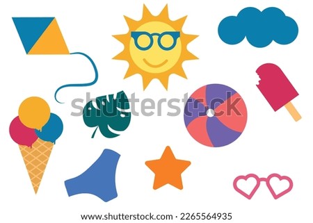 Brighten Up Your Summer Designs with Flat Vector Summer Icons - Download Now!