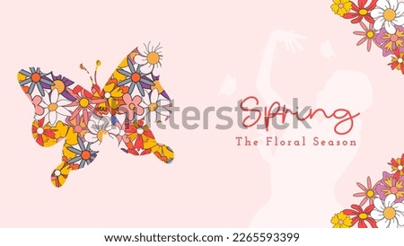 spring background, flat vector illustration