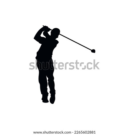 golf swings silhouette vector template design