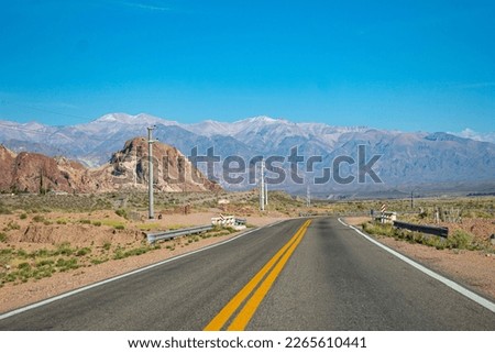 Roads in the desert between mountains