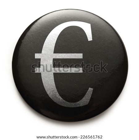 Euro currency sign on black button