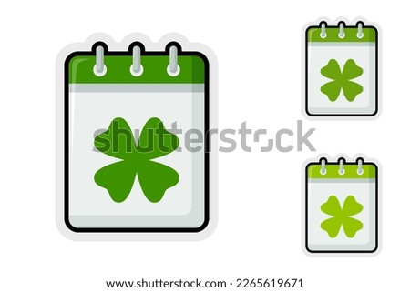 Note sticker set with Calendar with Clover