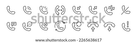 Phone icon set. Handset phone. Telephone call sign collection Royalty-Free Stock Photo #2265638617