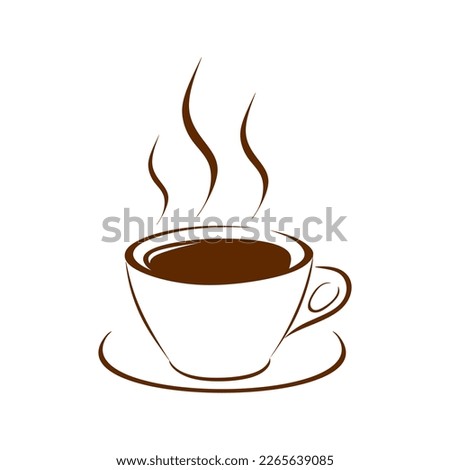 Coffee cup icon. Minimal coffee design for logo and decor isolated on white background. Vector illustration