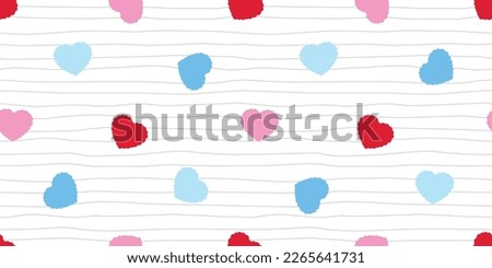 heart valentine seamless pattern paper line cloud vector cartoon tile background doodle repeat wallpaper gift wrapping paper illustration design isolated