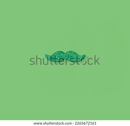 Saint Patricks Day green mustache - flat lay