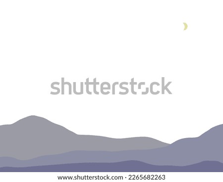 Blue Mountains with Moon Simple 