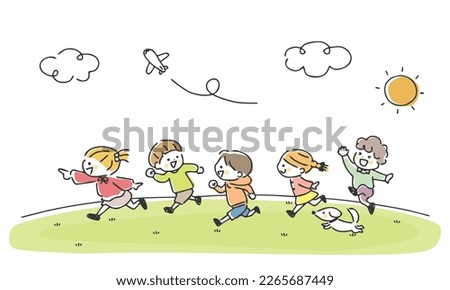 Illustration of children running well. Royalty-Free Stock Photo #2265687449