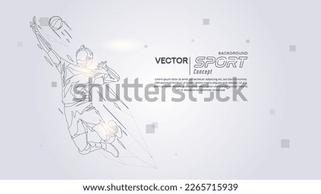 vector background, National Sports Day Celebration concept. with a player volleyball and and dynamic connected lines