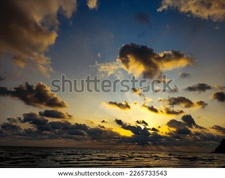 this picture us a natural sky with beautiful light on a beach