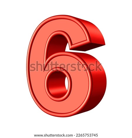 just the number of six on isolated white background which show very nice look amazing  Royalty-Free Stock Photo #2265753745