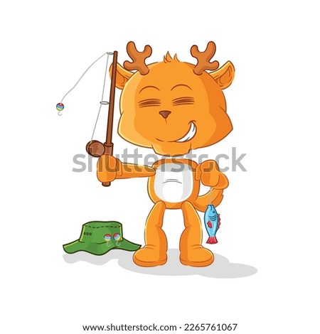 the fawn fisherman illustration. character vector