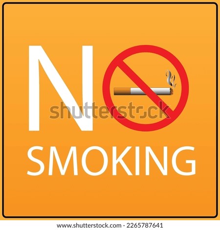 The sign no smoking on a yellow background.