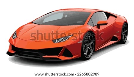 Luxury premium realistic fast speed orange coupe sport colour white elegant new 3d car urban electric power style model lifestyle business work modern art design vector template isolated backgroun