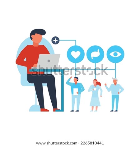 Digital online medicine composition of conceptual icons pictograms with gadgets and people vector illustration