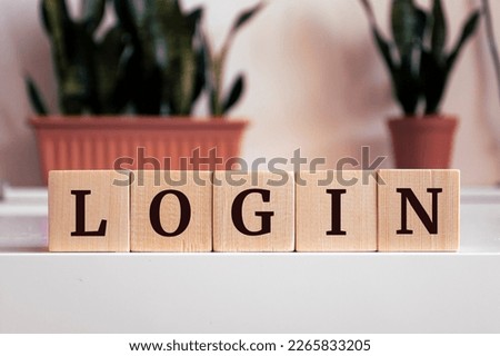 LOGIN word written on wood block