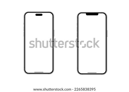 Smart Phone Mockup - Clipping Path set of Template design app or advertise on Transparent Background , Mock up isolate screen  cell phone Vector for Infographic web site 