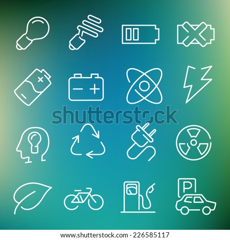 Vector thin line icons set for web design and user interface in applications made in flat graphic style. Nice detail and easily identifiable. Ideal for clean design.