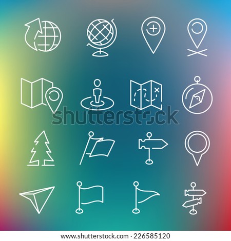 Vector thin line icons set for web design and user interface in applications made in flat graphic style. Nice detail and easily identifiable. Ideal for clean design. Royalty-Free Stock Photo #226585120
