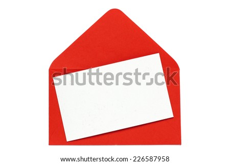 red envelope with blank white card