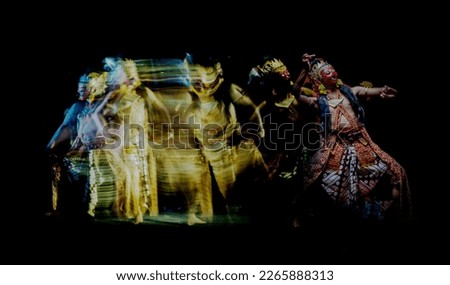 Trail of light and shadow art picture the Traditional wayang orang dance indonesia