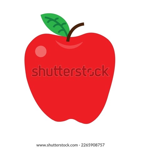 vector simple and cute red apple fruit