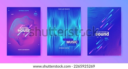 Dance Posters Set. Electronic Sound Flyer. Techno Music Cover. Vector Royalty-Free Stock Photo #2265925269