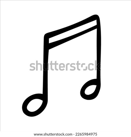 Musical note. Vector illustration hand-drawn. Design, template, clipart, excise, icon, logo.