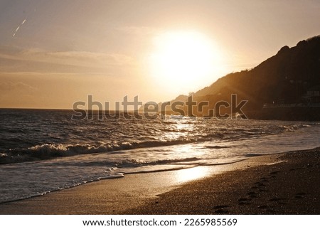 Atmospheric Sunset on Coastal scene