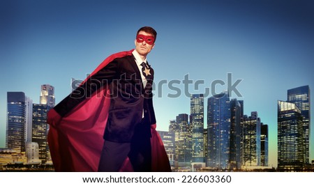 Superhero Businessman New York Concept