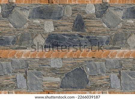 Stone wall texture, Old castle stone wall texture background.